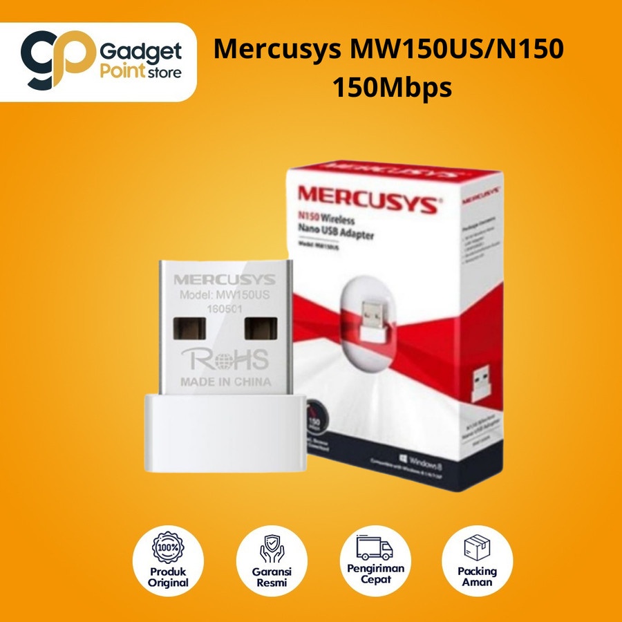 Mercusys MW150US/N150 150Mbps Wireless Nano USB Adapter - Garansi 1th