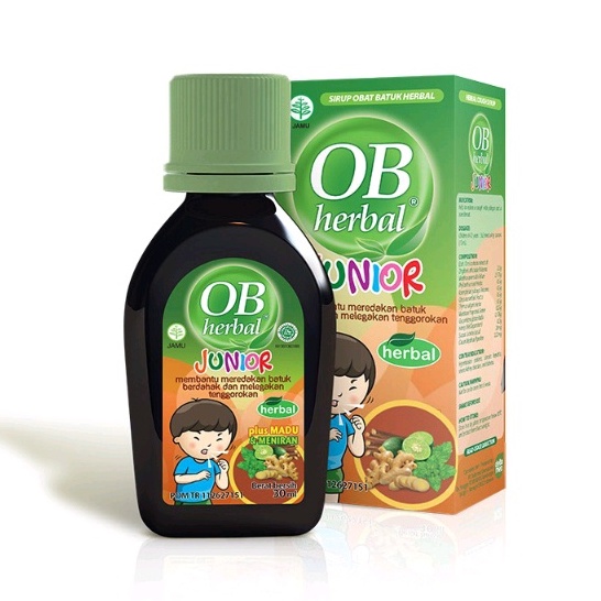 OB Herbal Junior Sirup Obat Batuk Berdahak Radang Tenggorokan