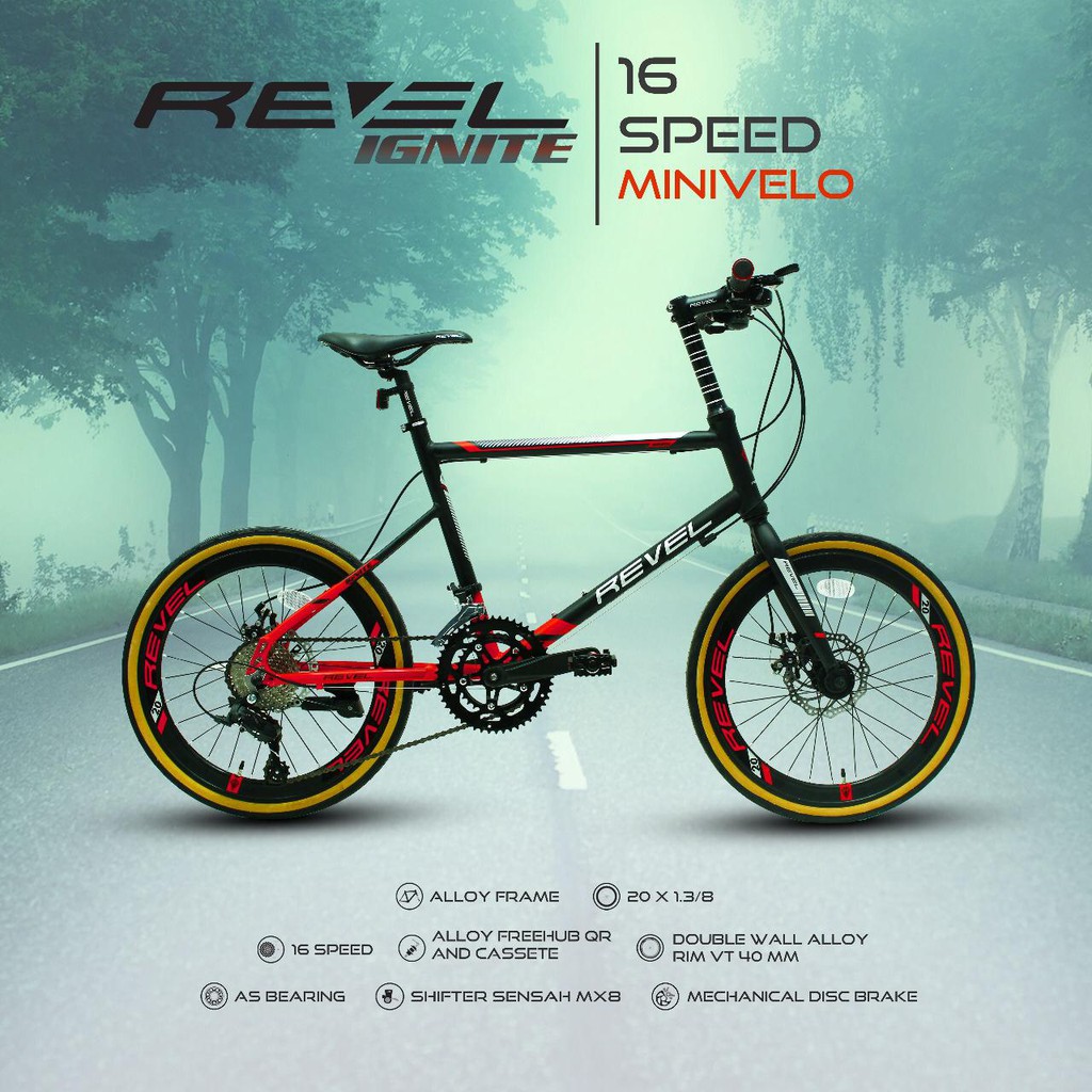 Sepeda minivelo revel ignite 16 speed sport