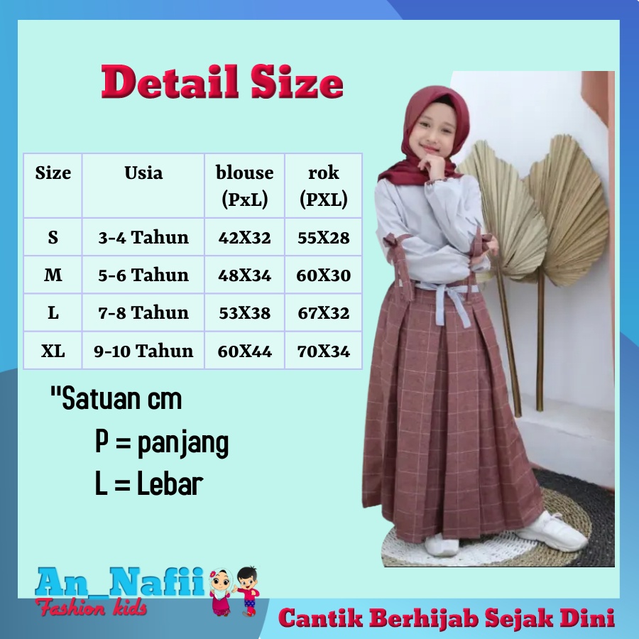 Baju Muslim Anak Perempuan Umur 3 - 12 Tahun Naura Set Blouse Hoofla Baju Anak Perempuan 5 Tahun 7 Tahun 8 Tahun 10 Tahun Setelan Anak Perempuan Kekinian