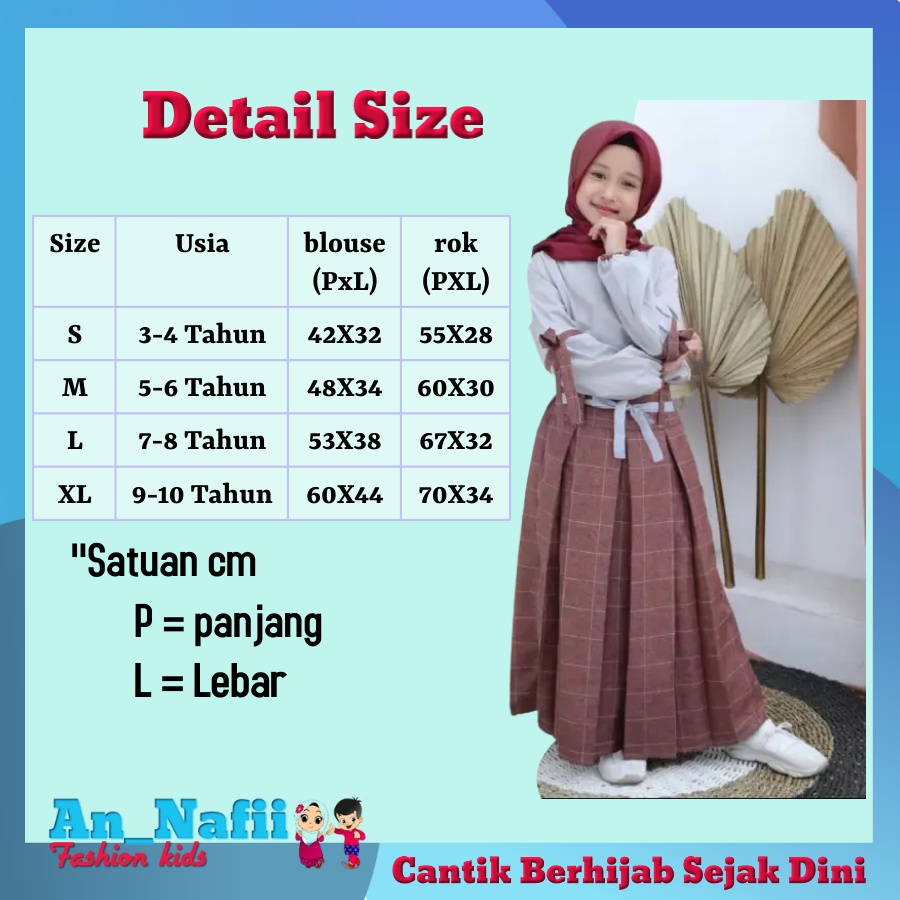 Baju Muslim Anak Perempuan Umur 3 - 12 Tahun Naura Set Blouse Hoofla Baju Anak Perempuan 5 Tahun 7 Tahun 8 Tahun 10 Tahun Setelan Anak Perempuan Kekinian