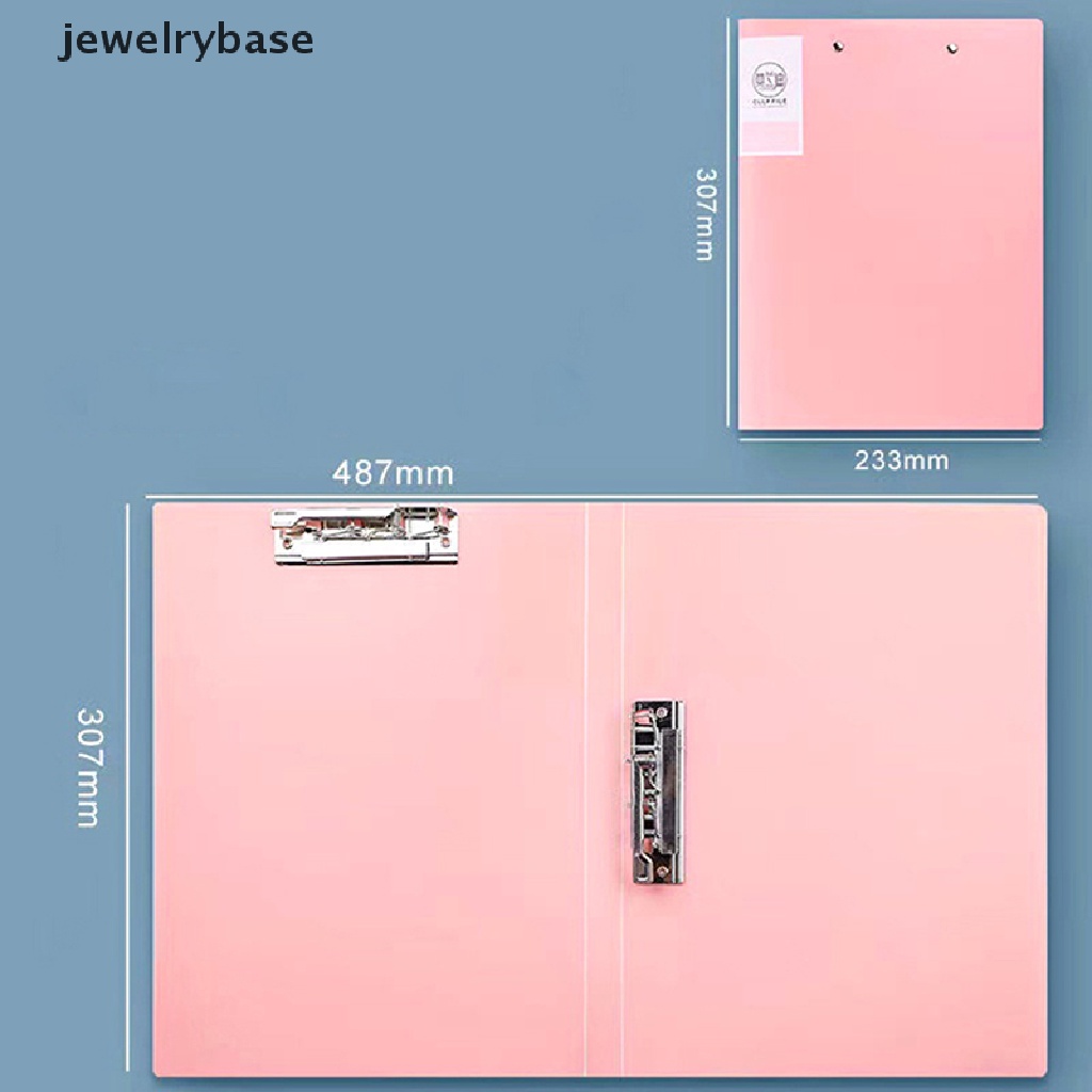 (jewelrybase) Map Folder organizer Dokumen A4 Dengan Klip Ganda