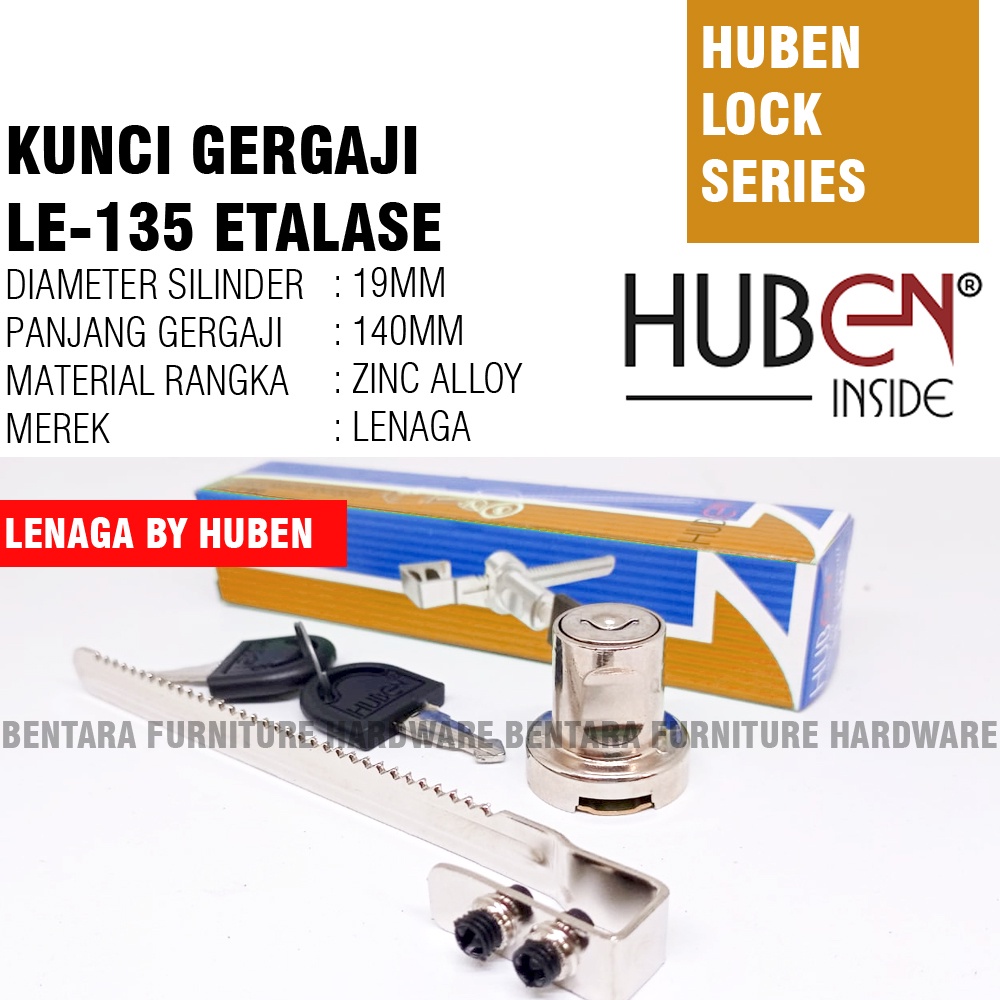 HUBEN LENAGA LE-135 140MM KUNCI GERGAJI ETALASE EKONOMIS