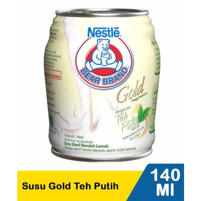 

Bear Brand Gold Susu Kaleng Teh Putih / Malt Putih Susu Steril 140ml x 24 pcs