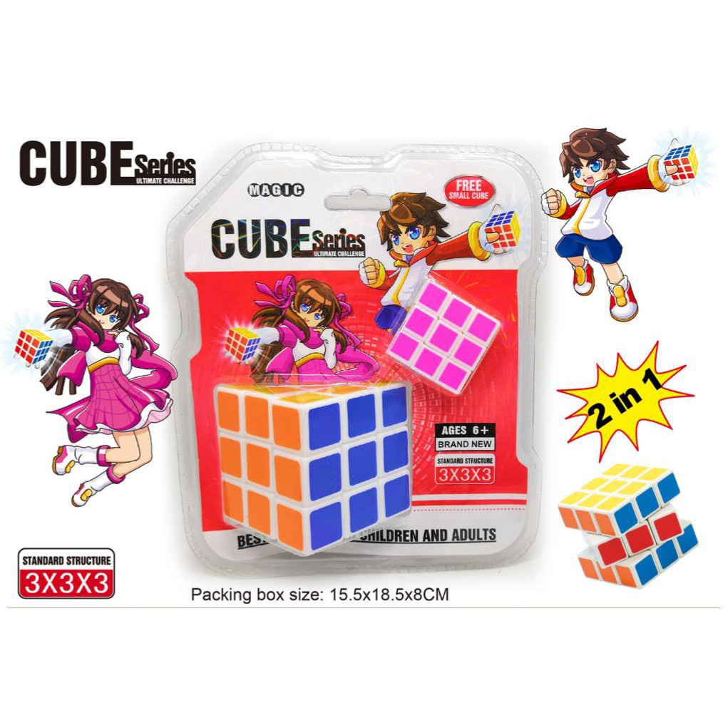 RUBIK 3x3 MAGIC CUBE 2 in 1 BASE PUTIH