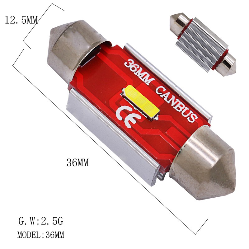 1Pc Lampu LED Interior Mobil T10 Festoon &amp; 31mm 41mm Indoor 1860