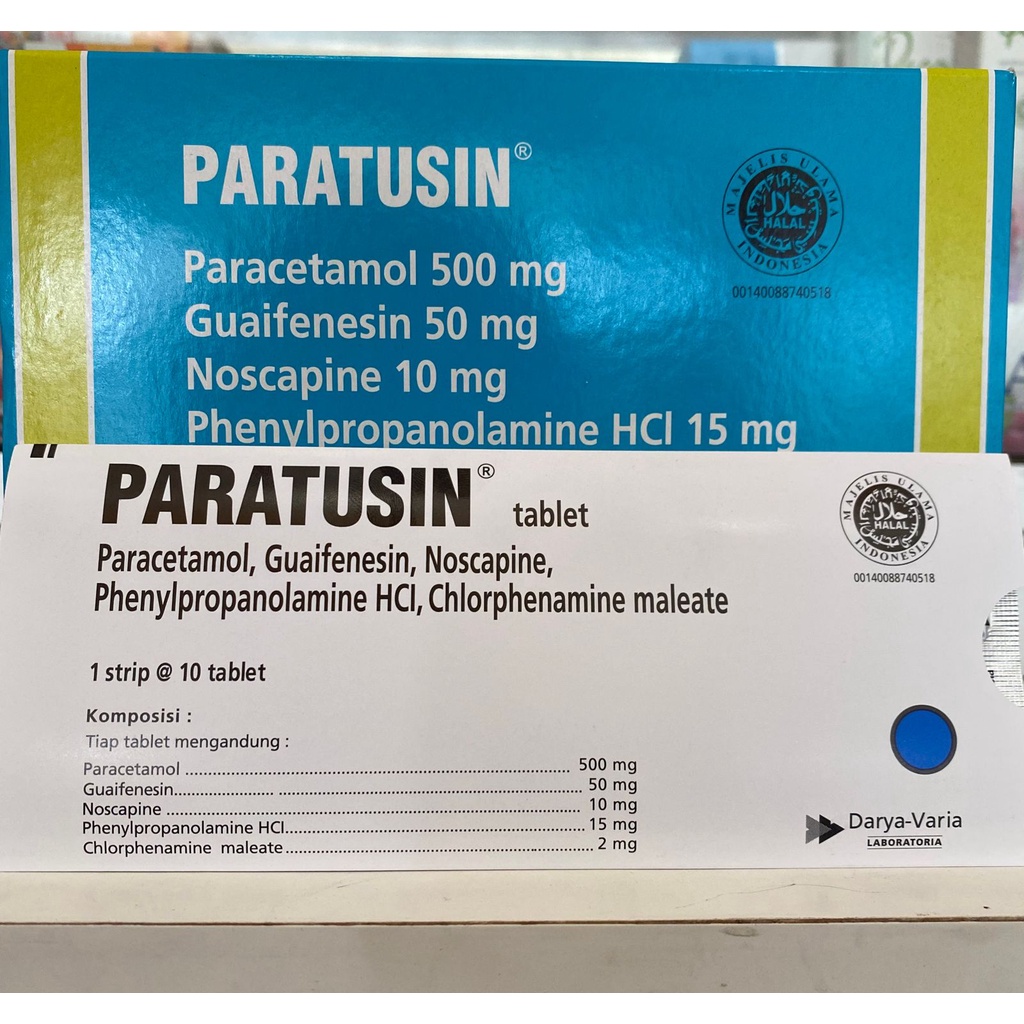 Paratusin Tablet Perstrip 10 Tablet / meringankan gejala flu, Demam, Pilek, dan Batuk