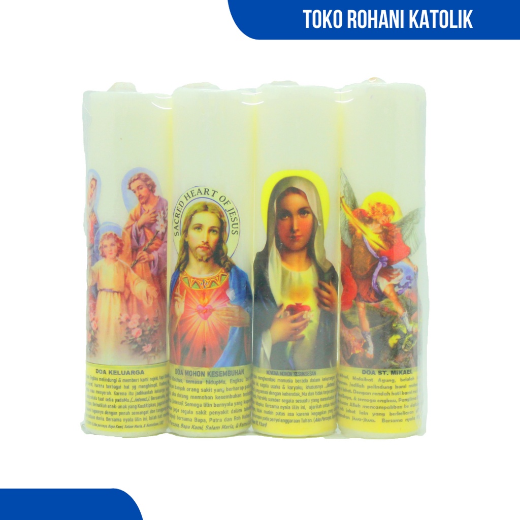 LILIN DOA - ISI 4/PAKET TINGGI 14 CM/LILIN DOA KATOLIK