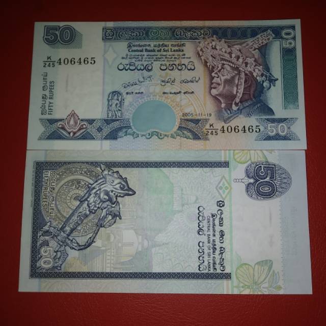 Uang Asing Srilanka Pecahan 50 Rupees Shopee Indonesia
