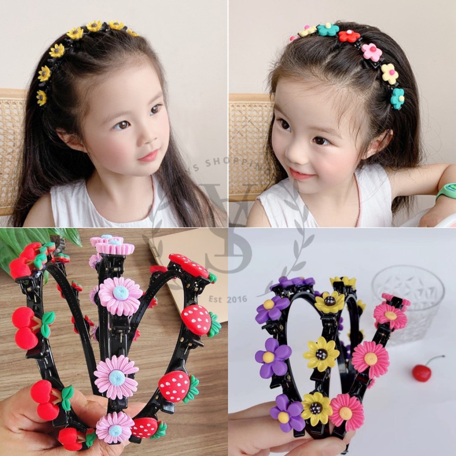 Bando Anak Bandana Anak Kepang Rambut Anak Bando Jepit Korea Style Bando Bunga Melingkar Bendo Jepit