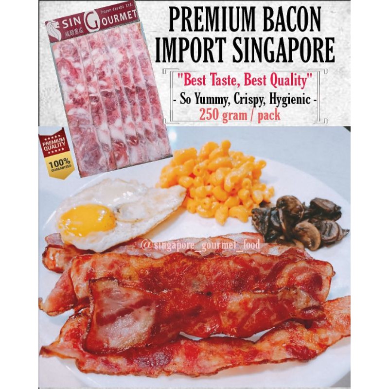 

PORK BACON IMPORT SINGAPORE PREMIUM ASLI SINGAPORE (NON HALAL) BANDUNG SING GOURMET