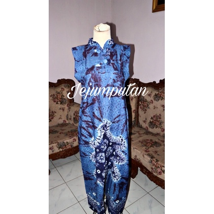 Outer Panjang Kensi Jumputan Motif Pola Tengah