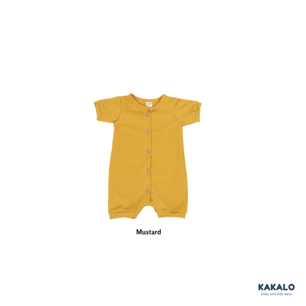 KAKALO Pakaian Bayi | Bunaken Rib Romper (0-1 Tahun)-Mustard