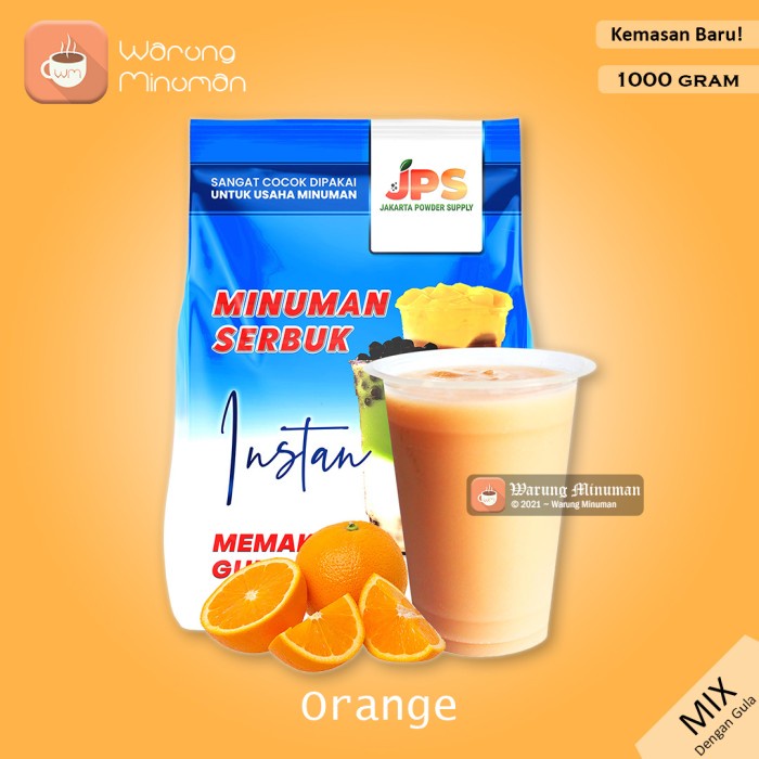 

DISKON - (BISA COD) Bubuk Minuman 1 kg Orange Jeruk JPS Mix Dengan Gula