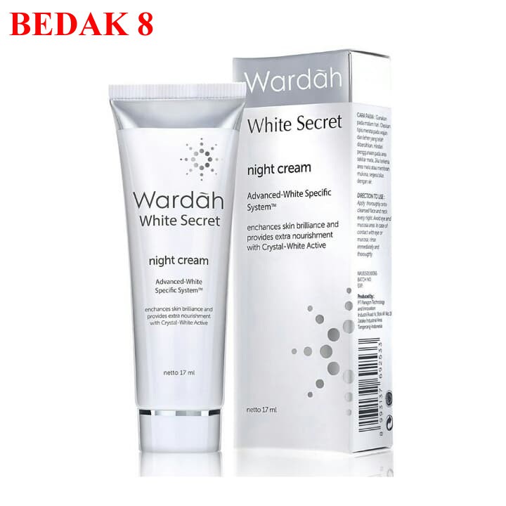 Wardah White Secret Night Cream 15 ml/ Wardah Crystal Secret