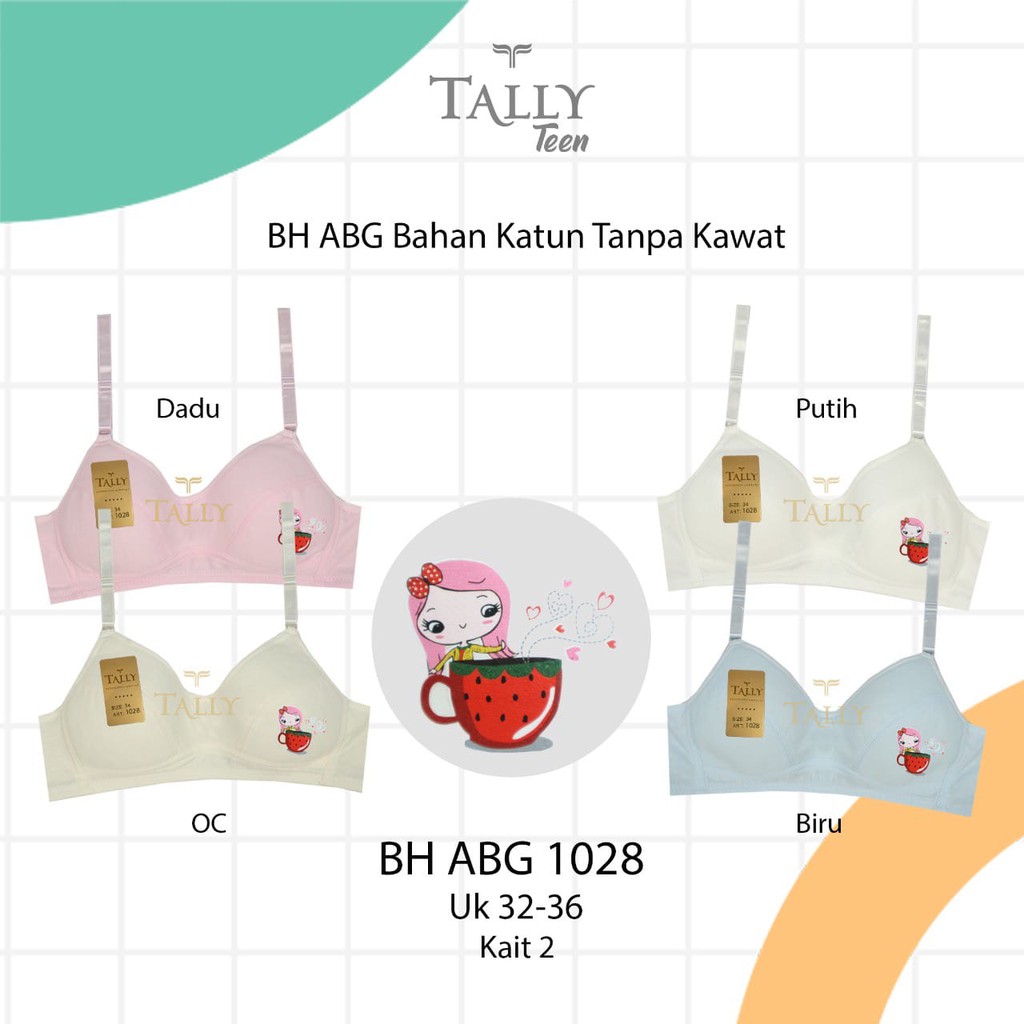 Bh Bra Remaja Tally 1085 , 1028 (Cup A) Katun | Tanpa Busa Tanpa Kawat |kcj