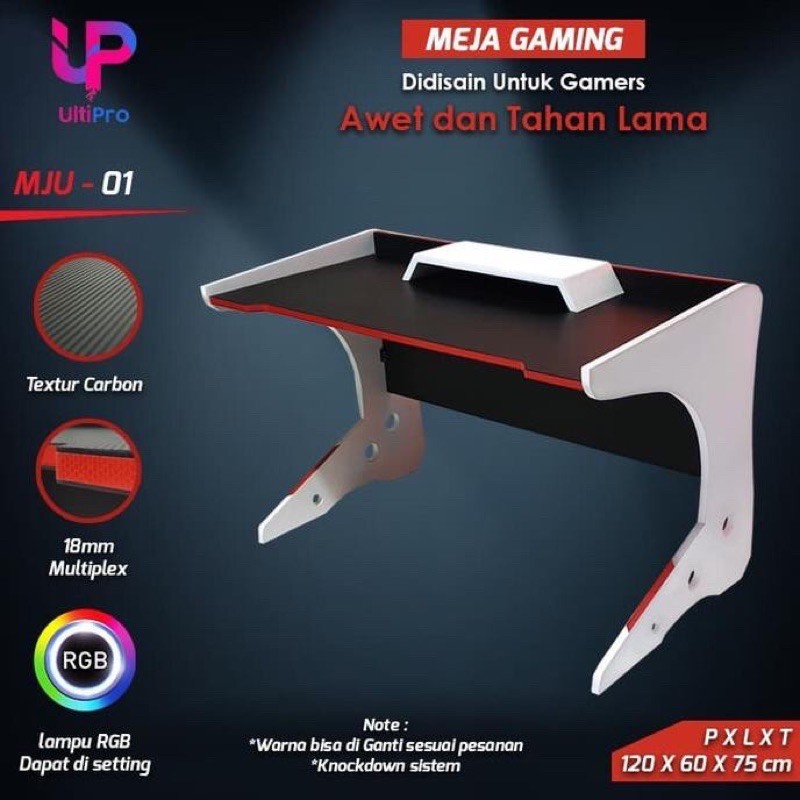 Meja Gaming Meja Komputer Gaming Meja Gaming RGB Desk Ultipro - 2