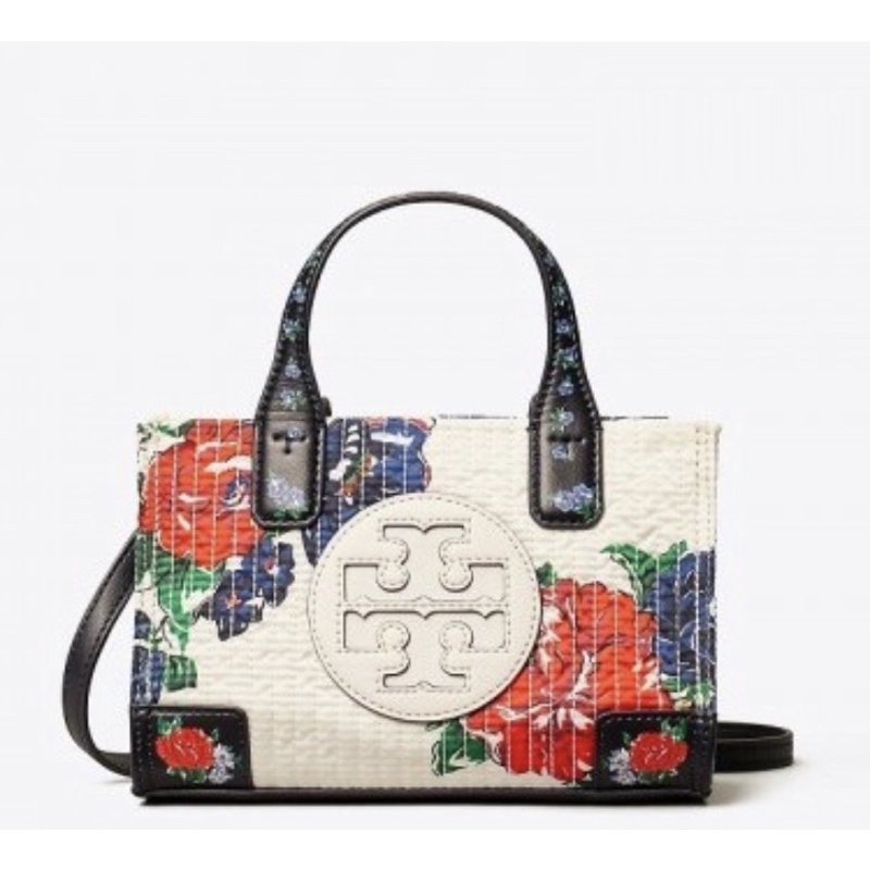 Tory Burch Ella Micro Tote Quilted Floral