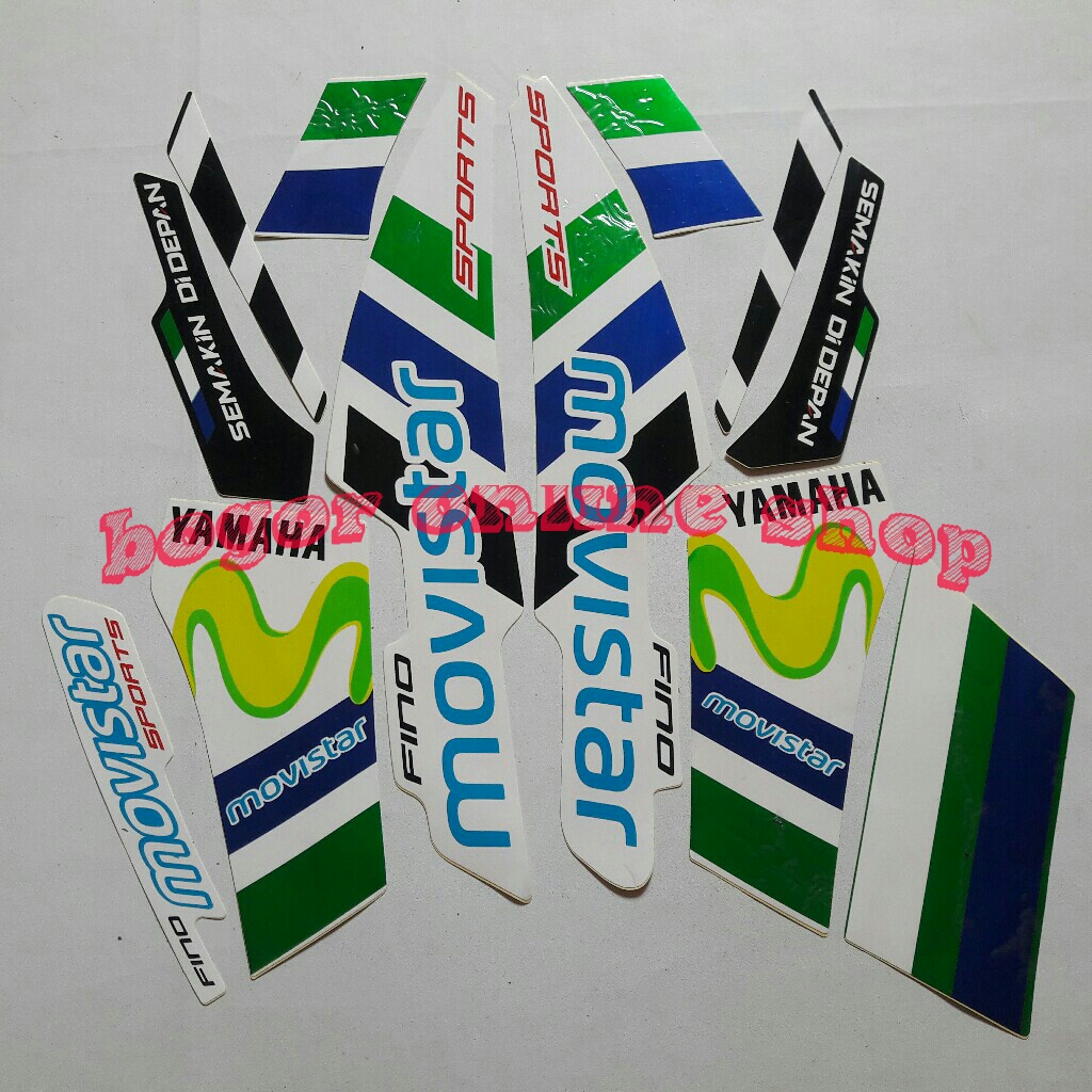 Stiker Motor Yamaha Fino Sporty Movistar 2014 Hijau