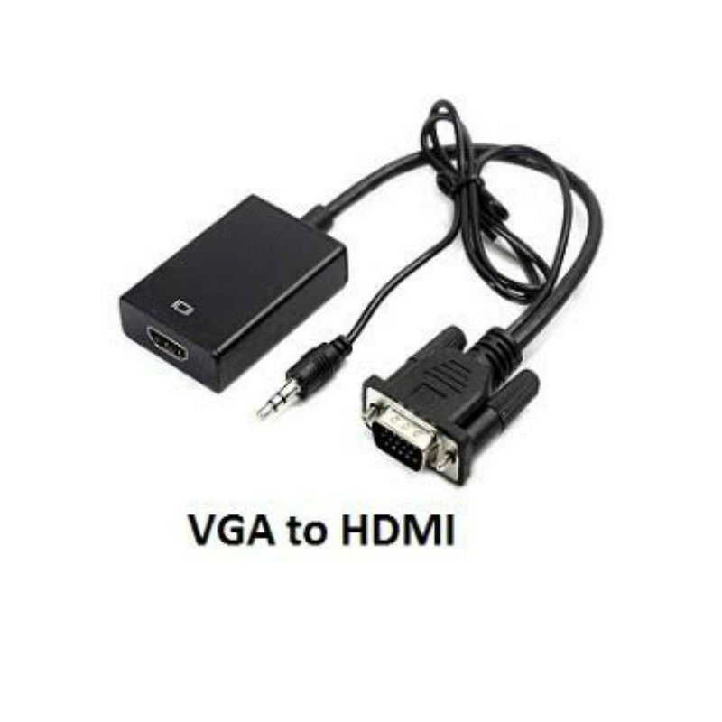 Converter Konverter Kabel VGA To HDMI Adaptor With Micro USB Power Audio HD 1080P