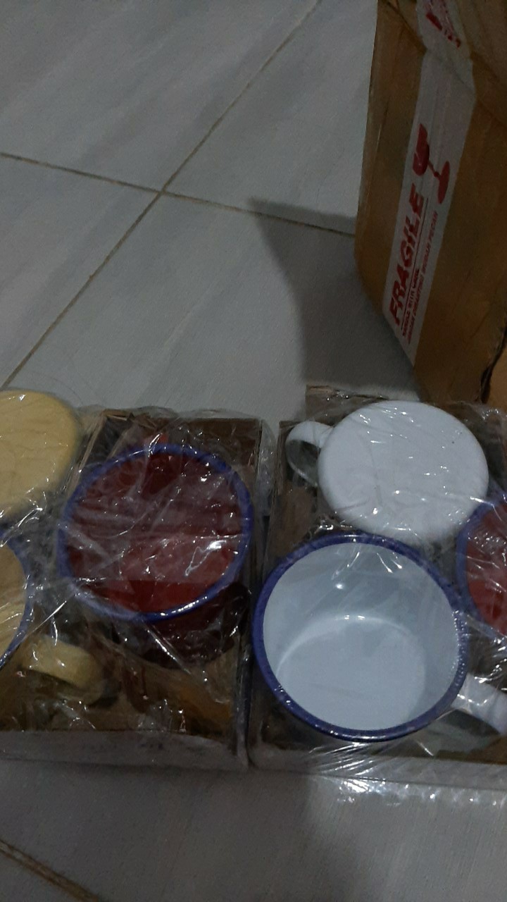 Gelas Enamel / Blek / Seng / Kaleng Jadul Mungil souvenir / Bergambar Satu Sisi