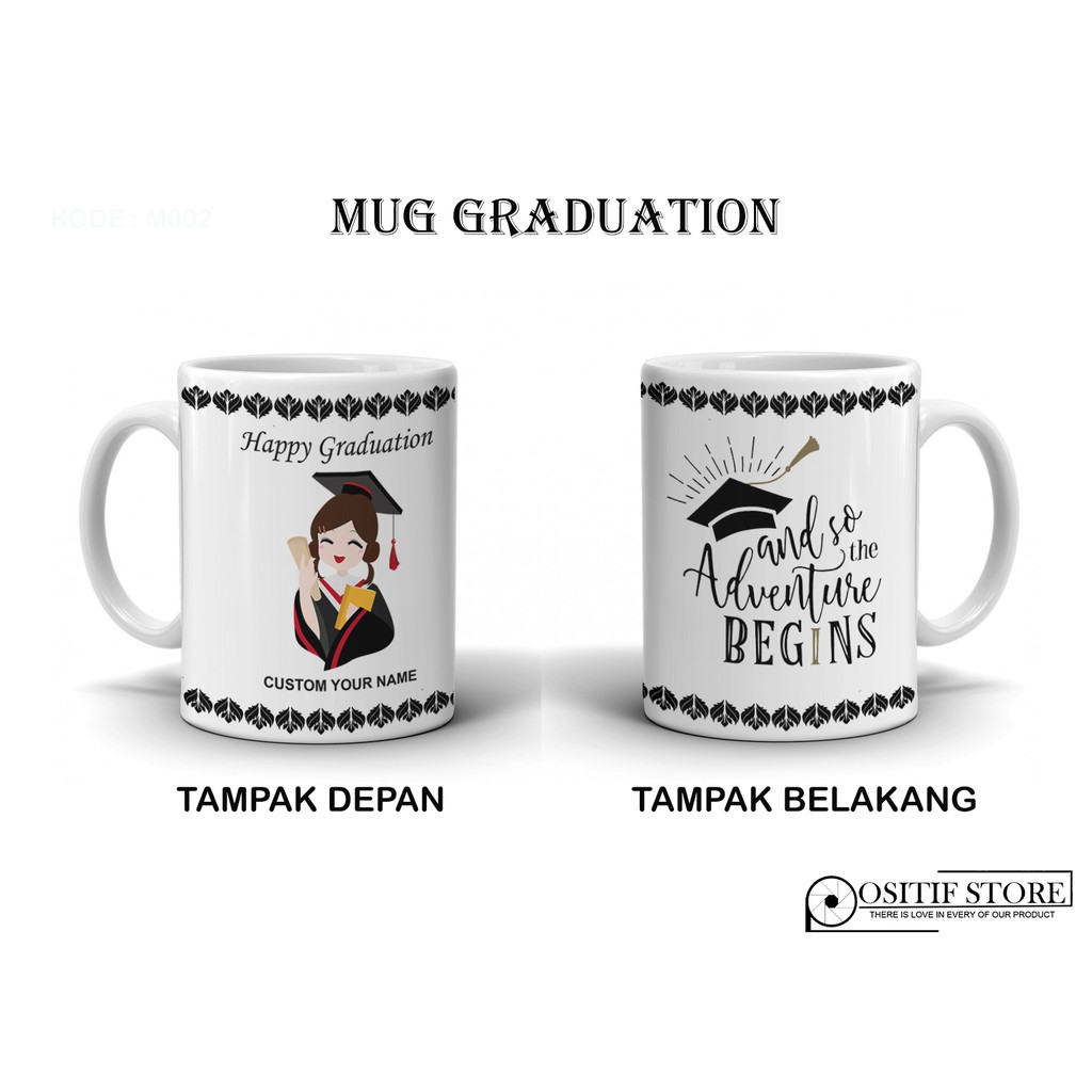 Mug Kado Wisuda / Graduation Gift / Souvenir Hadiah (FREE 1 sachet Nescafe Original)