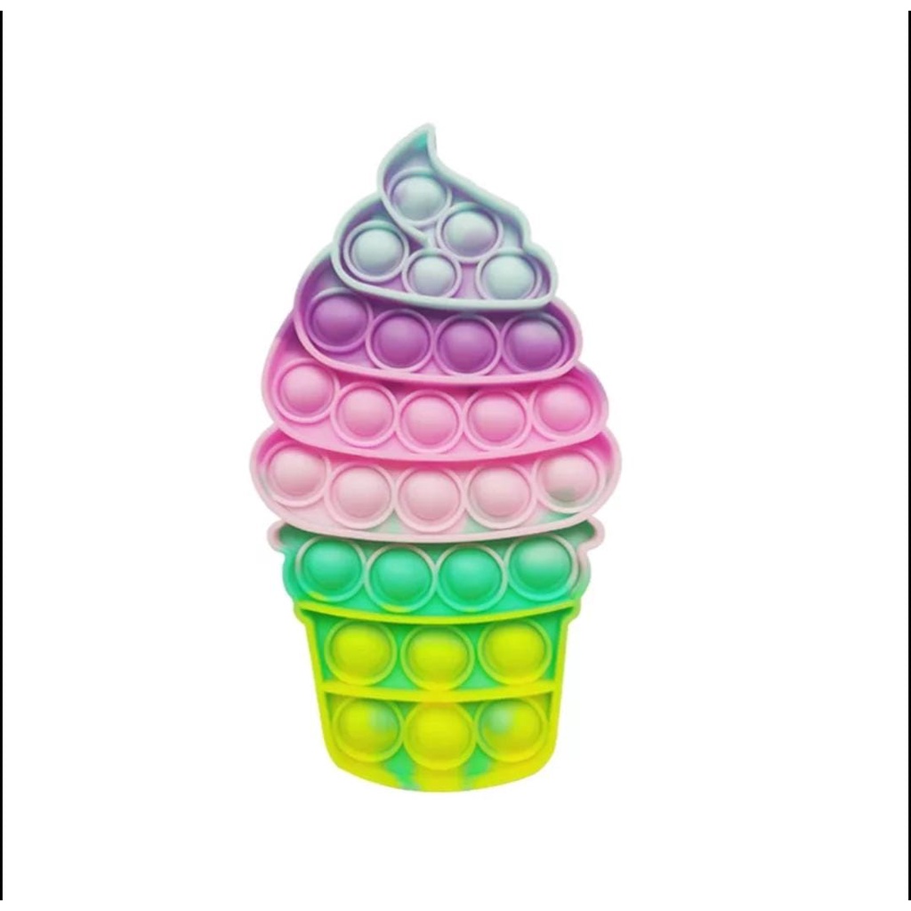 Push Bubble Fidget sensory Pop It Toy Mainan Anak untuk Penghilang Stress-Ice Cream Cone