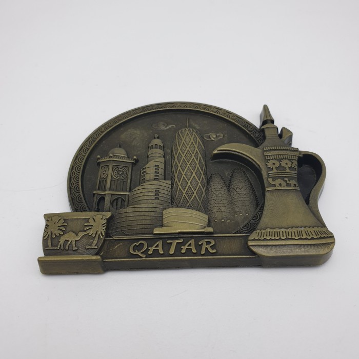 3D LOGAM Souvenir Negara magnet Kulkas Tempelan Qatar timur tengah