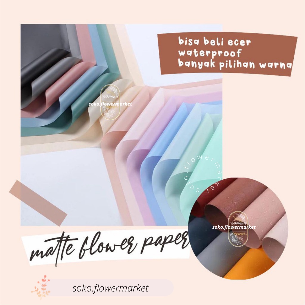 

(ECER) FLOWER WRAPPING MATTE PAPER TRANSPARENT CELLOPHANE KERTAS BUNGKUS BUNGA HAND BOUQUET KOREAN TERMURAH