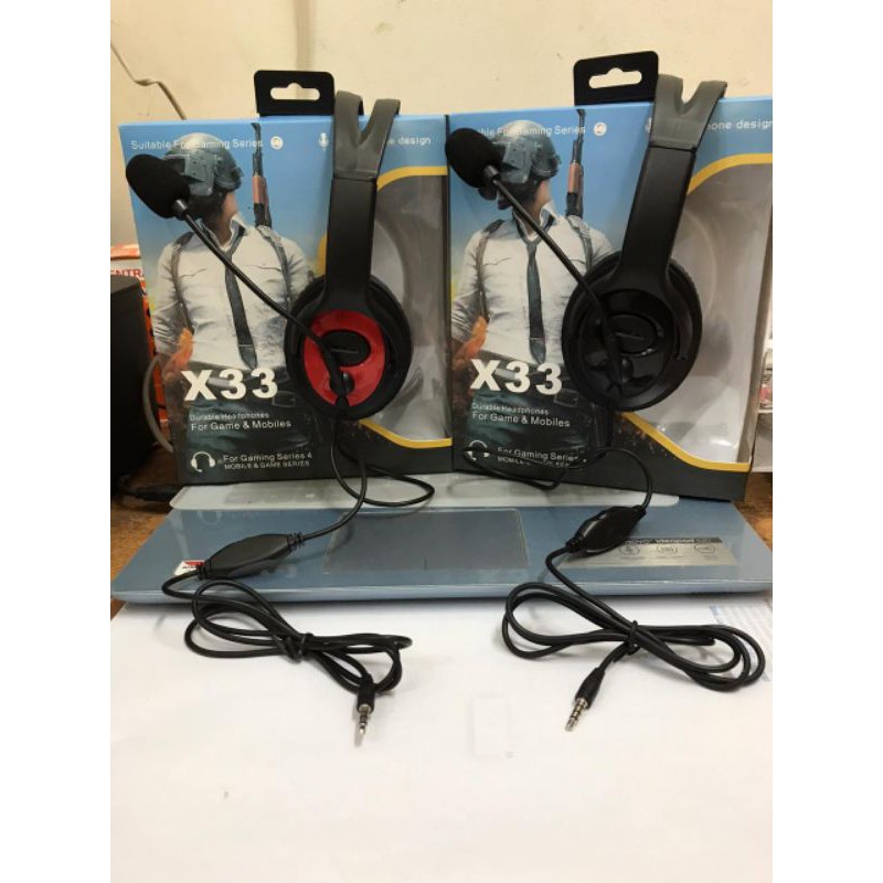 Headset Headphone Gaming G-Listen E-H6108 / X33 Stereo Headphone Bando Pubg