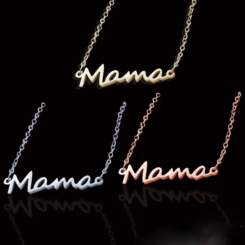 Kalung choker Liontin Tulisan MAMA Gaya retro Untuk Wanita