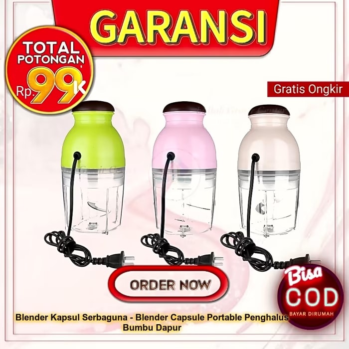Blender Kapsul Serbaguna Blender Capsule Portable Penghalus Bumbu Dapur