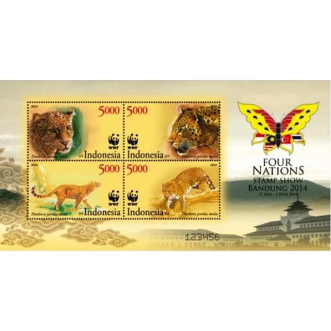 

Perangko Filateli 12236 Indonesia MNH Souvenir Sheet 27.05.2014 WWF - Four Nations Stampshow - Bandung,