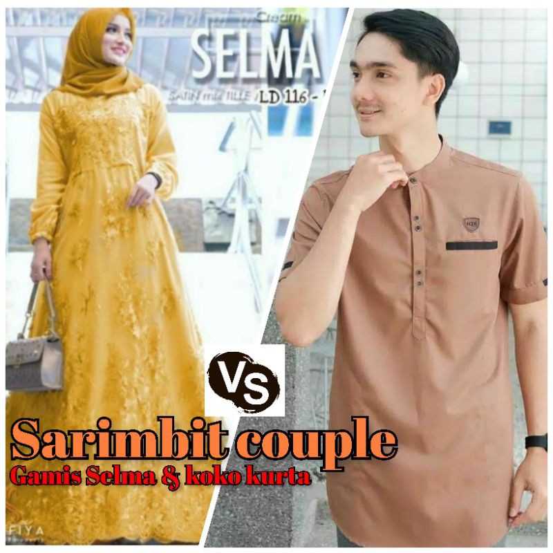 [BISA COD] Gamis Selma Couple Koko Kurta Terlaris Pakaian Muslim &amp; Muslimah