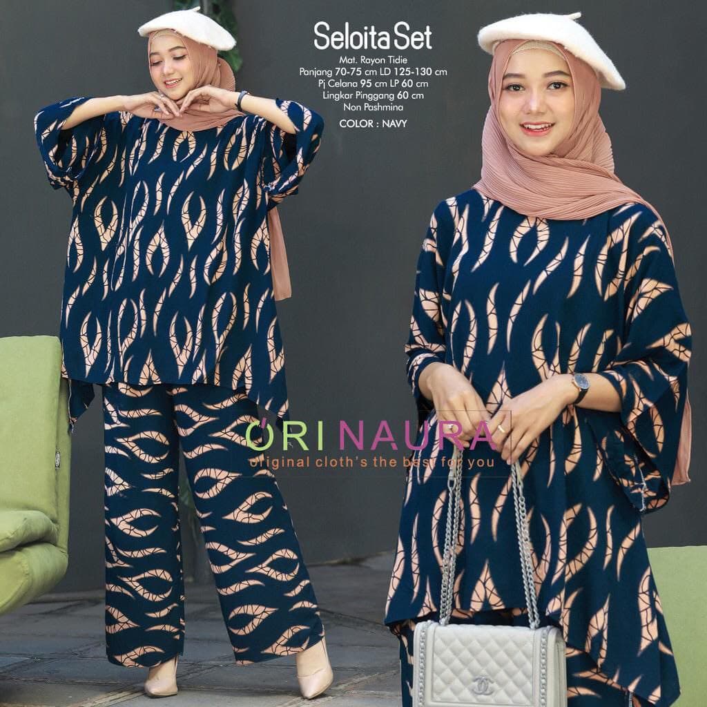 ONE SET WAKA WAKA SELOITA SET 2 in 1  (ATASAN  + CELANA ) / SETELAN WAKA WAKA RAYON / SET RAYON