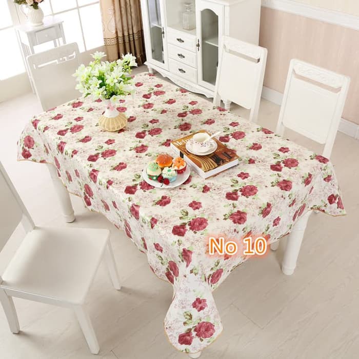 Taplak Meja Makan Persegi Motif Bunga Anti Air 137 X 183 Cm F84 Shopee Indonesia