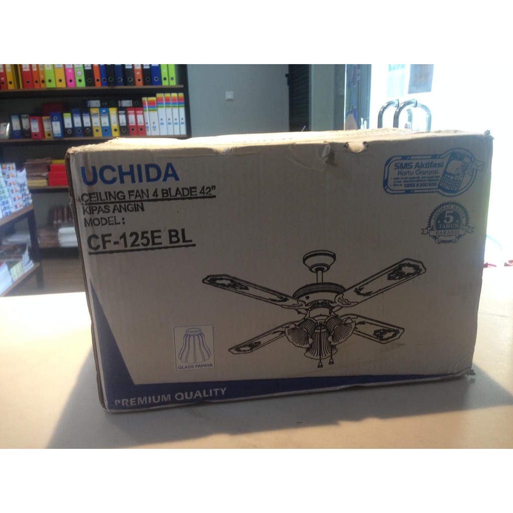 Uchida Maspion Kipas Angin Plafon Ceiling Fan MCF42-203 BL BIRU BLUE