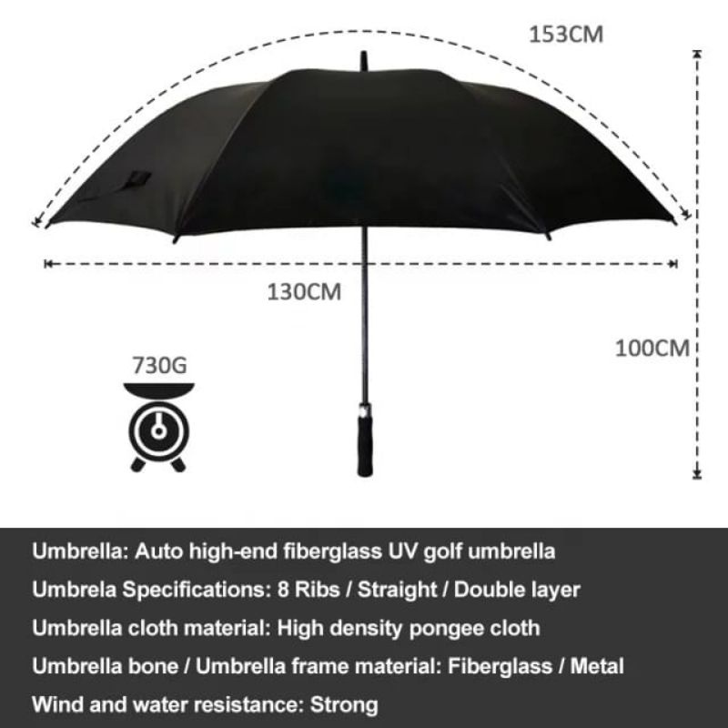 Payung Besar Jumbo Payung Golf Otomatis Rangka Fiber Premium Quality Kuat Kokoh Mewah Anti