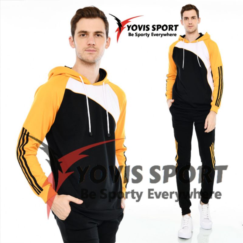 YOVIS SPORT SETELAN OLAHRAGA PRIA MASA KINI MODEL HOODIE