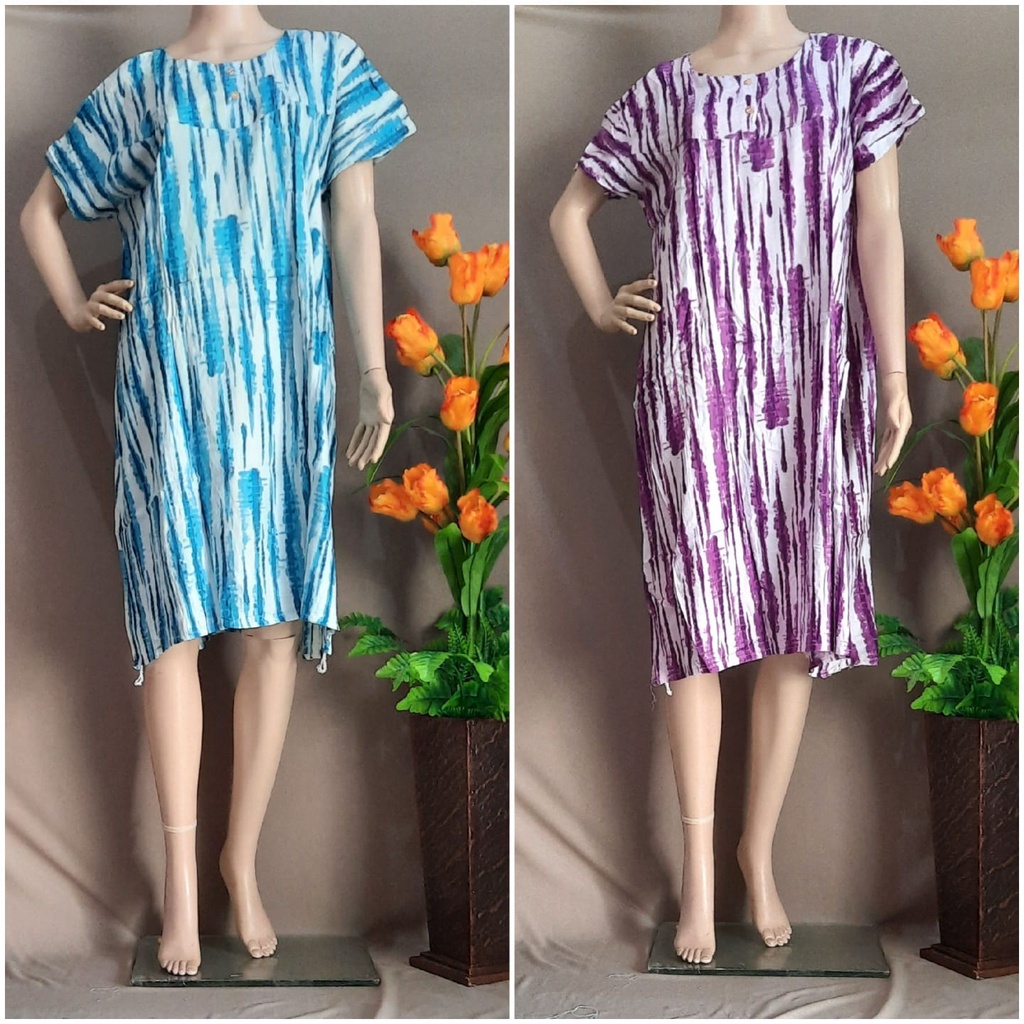 Daster rayon klok payung motif garis size standart