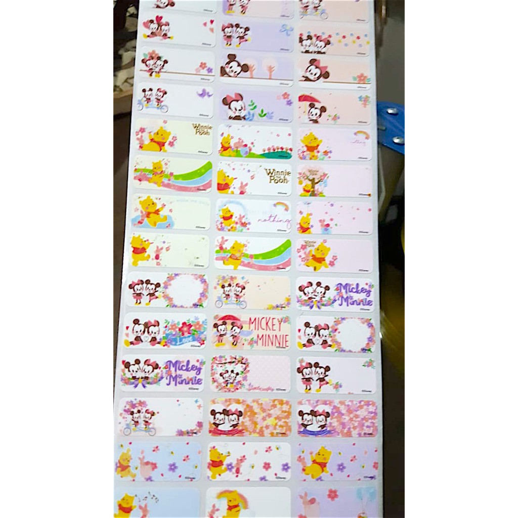 

Label nama anti air stiker waterproof Premium Mickey Pooh Ori