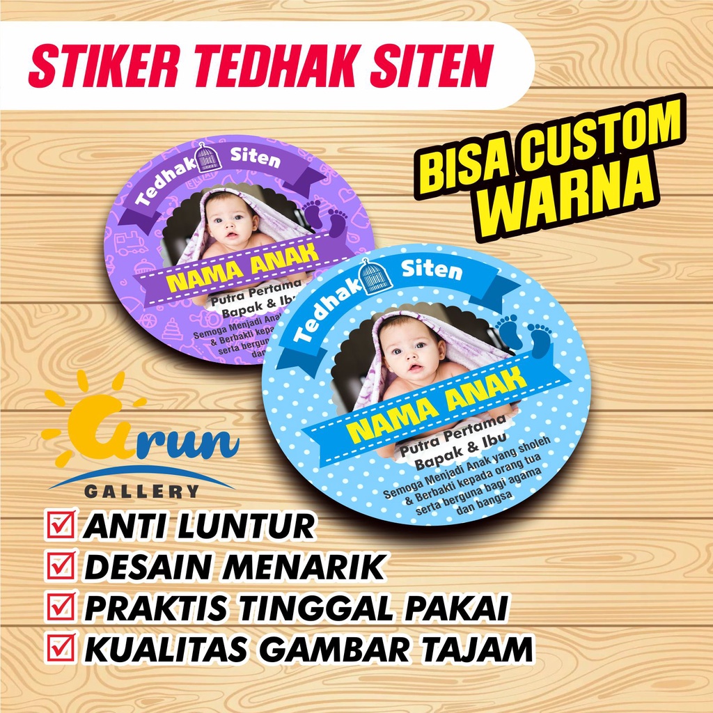 Jual STIKER TEDHAK SITEN STIKER SYUKURAN ANAK STIKER LAHIRAN KARTU NAMA ...