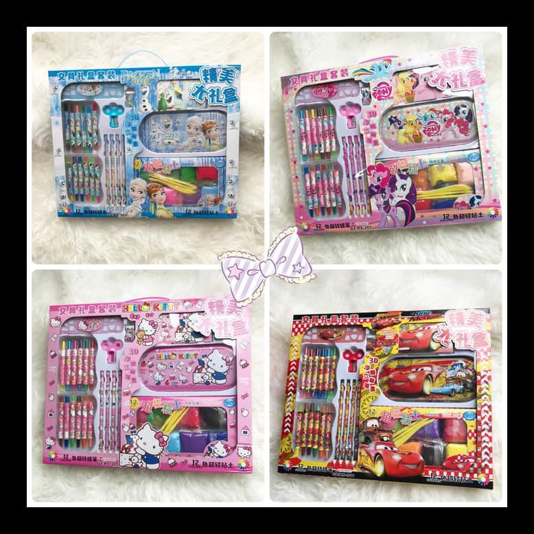 

NEW STATIONARY SET ICLAY + CRAYON PUTAR PAKET ALAT TULIS MURAH