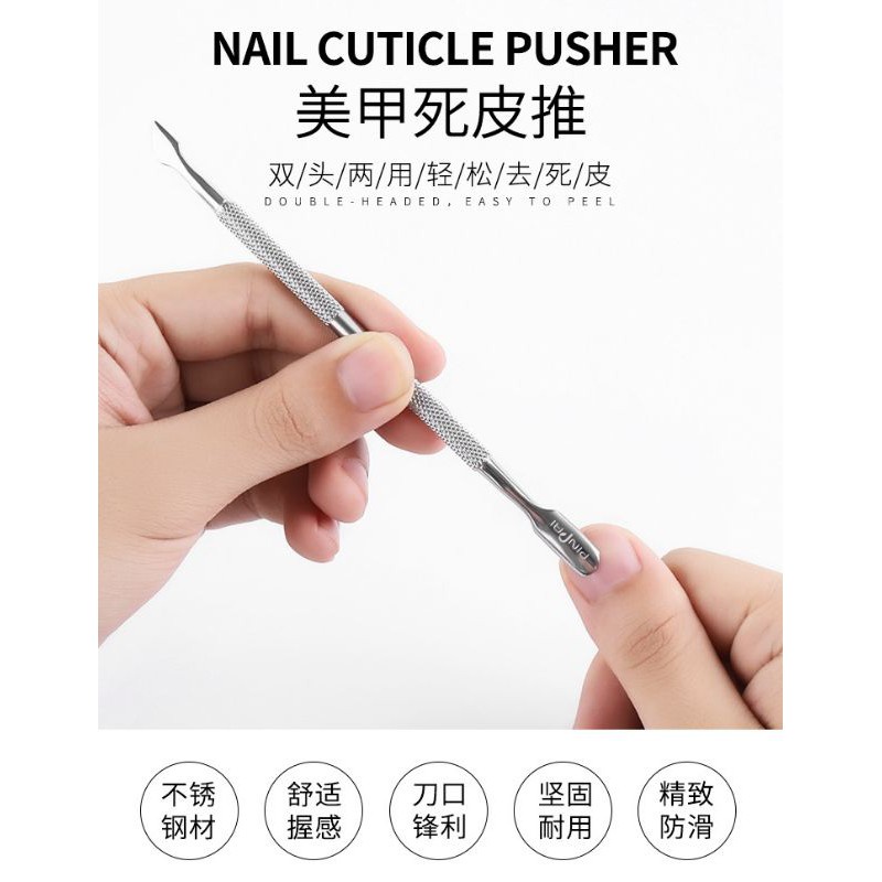 MSY PINPAI PUSHER 100% STAINLESS STEEL PROFESIONAL NAIL PUSHER CUTICLE PUSHER/PENDORONG KUTIKULA