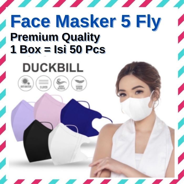 CAREION Masker Duckbill Dukbil Dakbil 5 Ply Kemenkes Warna Warni Mix Cerah Dan Gelap Isi 50 Pcs Earl
