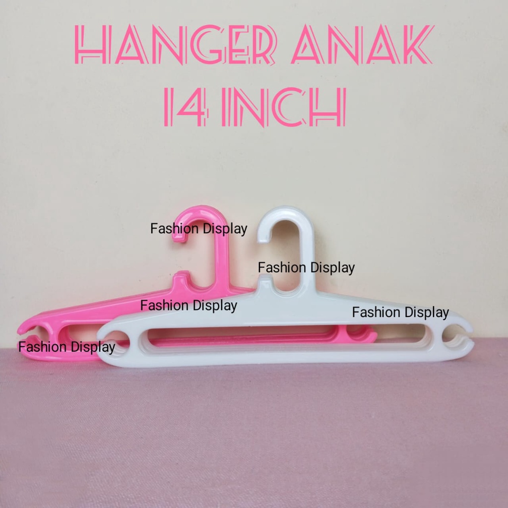 Hanger Plastik Polos/Gantungan Baju Anak Anak 14 Inch / Hanger Plastik Murah Gantungan Laundry - BH