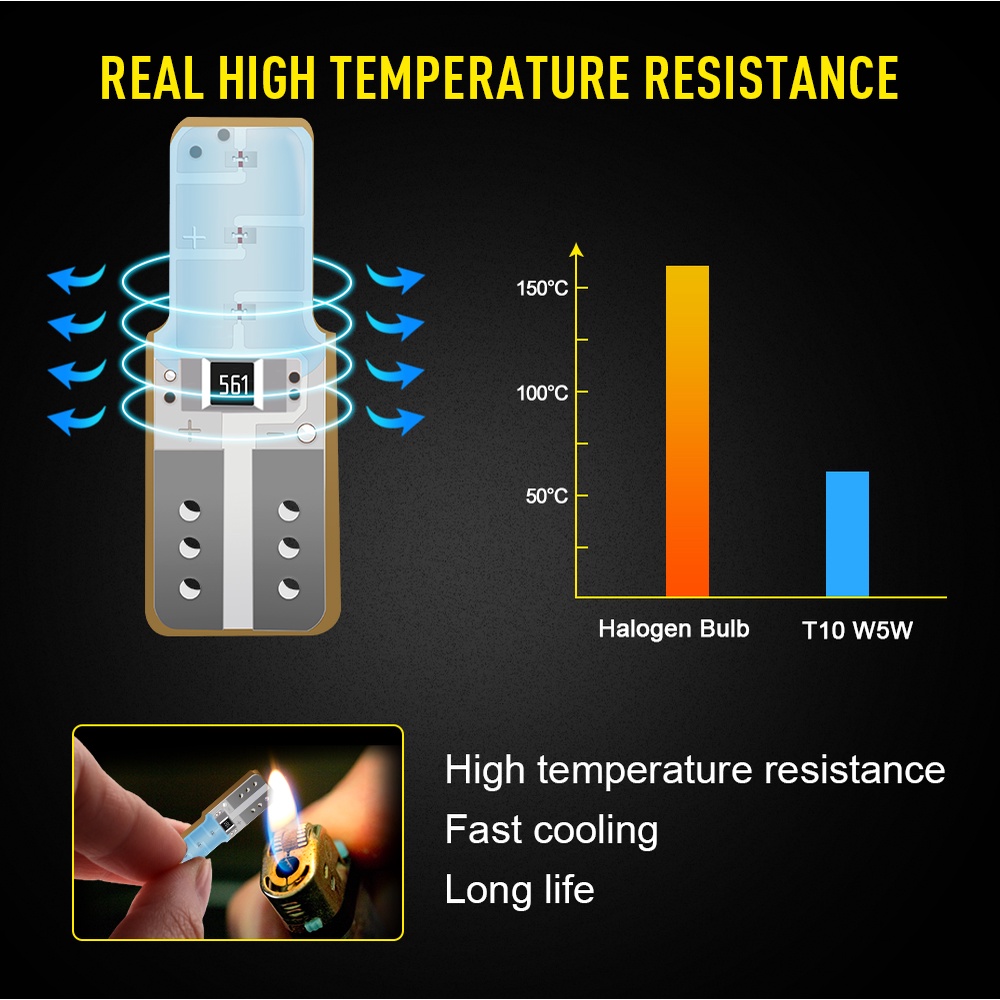 Lampu LED COB T10 W5W 24V Bahan Silica Gel Untuk Plat Nomor Mobil