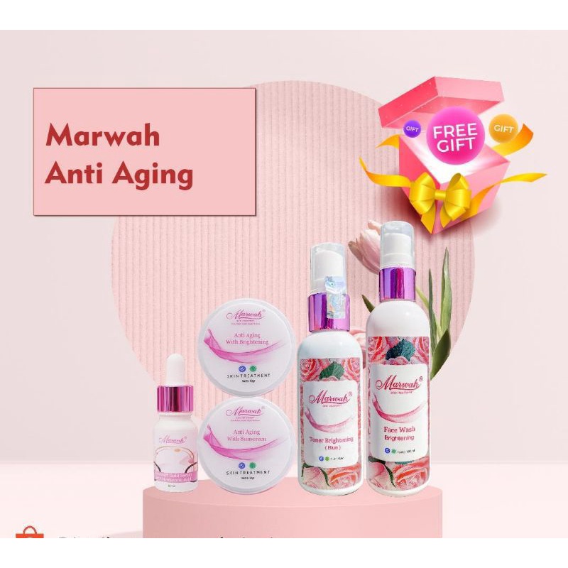 Marwah Skincare paket anti aging untuk melasma flek penghilang kerutan diwajah