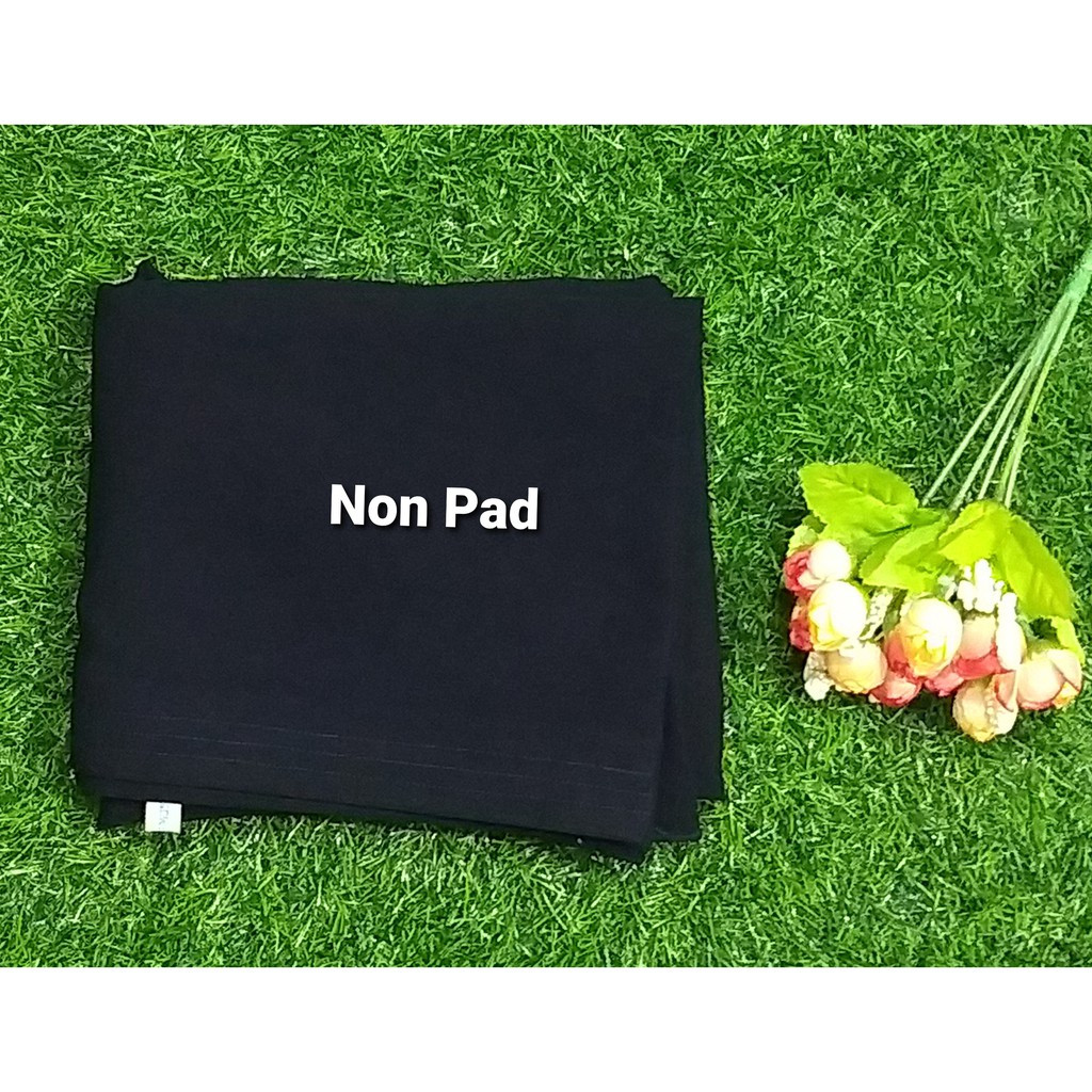 khimar jetblack Bolong tangan Jetblack Non  pad / padbusa/ antem ready stosck-3