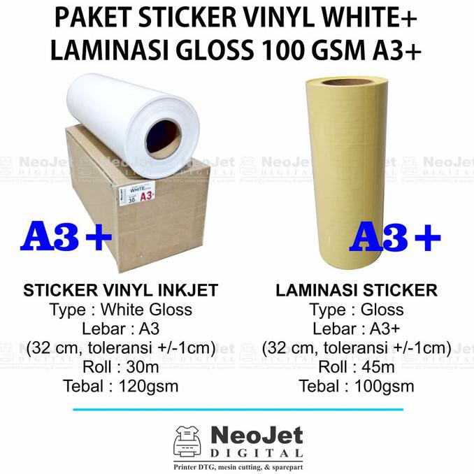 

Paling Dicari] Paket Sticker Stiker Vinyl Inkjet White Putih Laminasi Glossy A3+